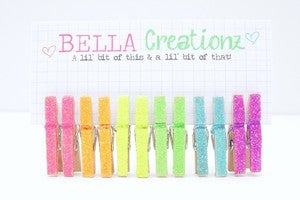 Image of Neon Glitter Mini Clothespins, embellishments - FREE SHIPPING