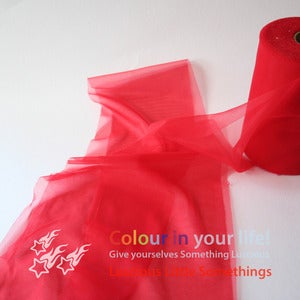 Image of Nylon Chiffon (tricot) 6" wide - Red - per metre