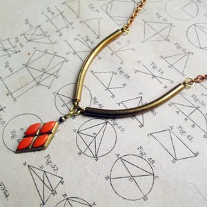 Image of Coral Diamond Collar Necklace