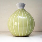 View 1950s striped lime vase