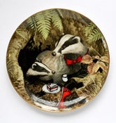Image of 'Badger Teatime' customised vintage side plate.