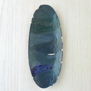 Image of blue layered oval platter #7