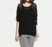 Image of Caitlin Mesh Knit Jumper -Black