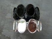 Image of NEW SIZE! Acrylic Medium Oval Bracelet 18x25mm - Silver and Black