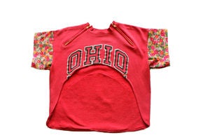 Image of D.Fame Floral "Ohio State" Cropped Crewneck