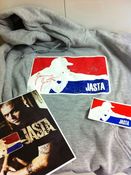Image of 2xl Jasta hooded sweatshirt (crooked print) clearance sale