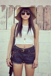 Image of Studed High Waist Shorts