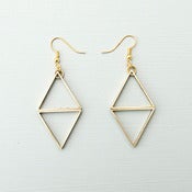 Image of Two Triangle Drop Brass Earrings by Rachel Loves Bob 