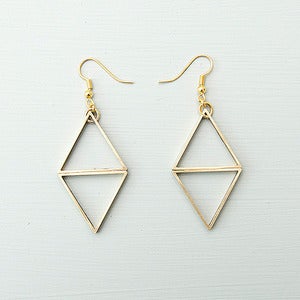 Image of Two Triangle Drop Brass Earrings by Rachel Loves Bob 