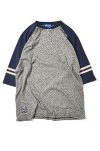 Image of LAFAYETTE HENLY NECK RAGLAN BASEBALL TEE HEATHER GRAY 