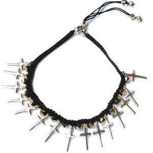 Image of Dynastic black Crosses 'Count Your Confessions' Bracelet