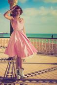 Image of Dusky Pink Satin Dress