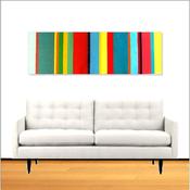 Image of Living in Color - Large Modern Stripes on Wood