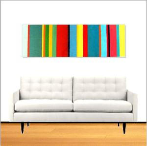 Image of Living in Color - Large Modern Stripes on Wood