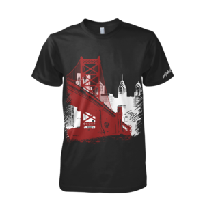 Image of Ben Franklin Bridge Tee (Black/Red/White)