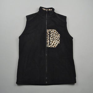 Image of ABSEIL GILET- BLACK WITH LEOPARD PRINT