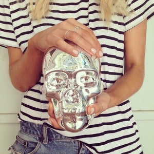 Image of Sacred Skull Ornament Chrome silver SECONDS/ SAMPLES