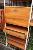 Image of Large suite of vintage Ladderax shelving and cabinets for Staples UK circa 1960s