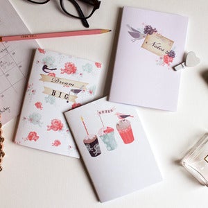 Image of Set Of Three Pretty Notebooks