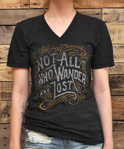 Image of Not all who wander are lost - Unisex Vneck