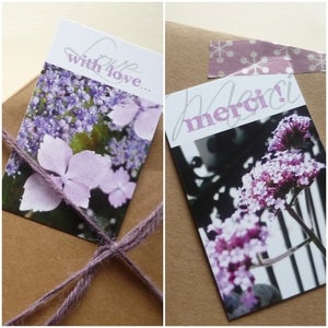 Image of étiquettes ou petites cartes ✿flora✿ with Love ou Merci!