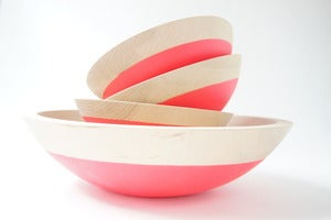 Image of Neon Pink Salad Serving Set {set of 5}