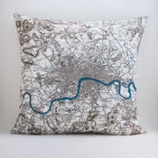 Image of Vintage LONDON Map Pillow Cover, 18" x18" Made to Order