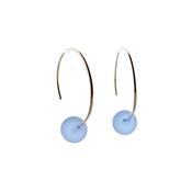 Image of Aniani Cornflower Hoops - Lampwork glass earrings