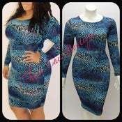 Image of Multi Animal Print Body Con Dress