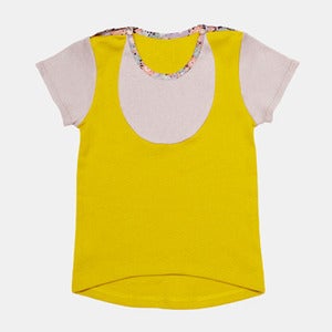 Image of Bib T- Shirt - Yellow+Grey
