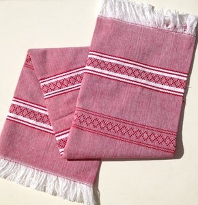 Image of Red with White Table Set