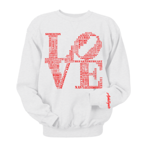 Image of Classic LOVE Crewneck (White/Red)