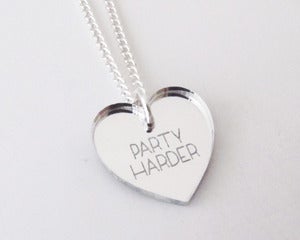 Image of Party Harder Necklace - Silver