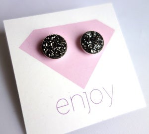Image of Midnight Black Drusy Studs