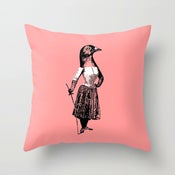 The Fencing Pigeon - Throw Pillow / Cushion Cover (16" x 16") 