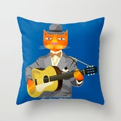 Tibbles Plays Acoustic -  Cushion Cover / Throw Pillow (16" x 16") 
