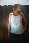 Image of OM symbol - ombre burnout racerback tank top - teal/white