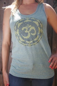 Image of OM – unisex women/men tri-blend tank top - tri-lime