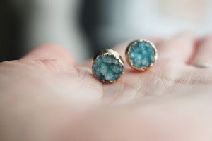 Image of NEW IN! TWINKLE Semi-Precious Mint Drusy Stud Earrings.