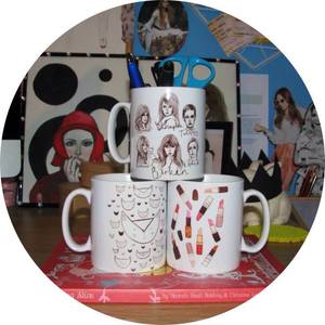 Image of Illustrated Printed Mugs 
