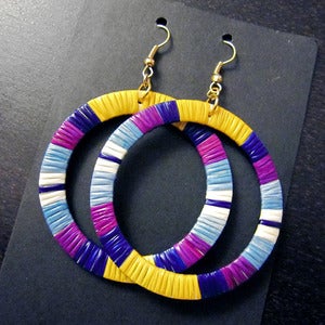 Image of Large Quill Hoop Earrings (More Colors)