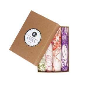 Image of Boxed Gift Set of 4 hand-illustrated Napkins...