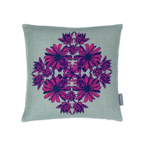 Image of Hand-illustrated Cushion | Cosmo Rotunda - Maraschino...