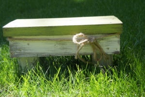 Image of Chunky, Rough cut, Pea Green Bench...(or step stool for in the home!)