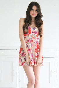 Image of Mandy Tropical Floral Mini Dress