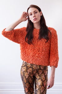 Image of kingston thick & thin merino sweater (shown in burnt orange)