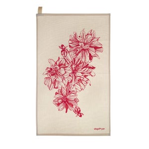 Image of Tea-towel | Dahlia: Raspberry