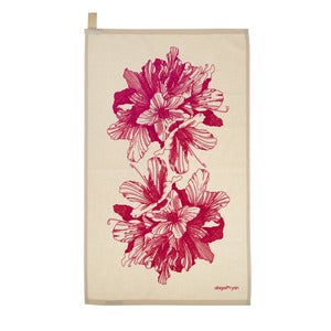 Image of Tea-towel | Rhododendron: Fuchsia