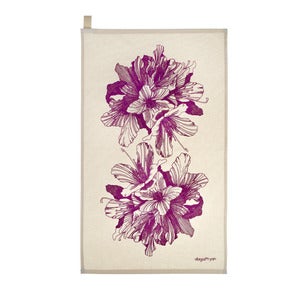 Image of Tea-towel | Rhododendron: Aubergine