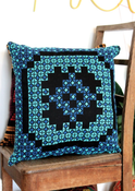 Image of BOHO Embroidered Cushion - Blues